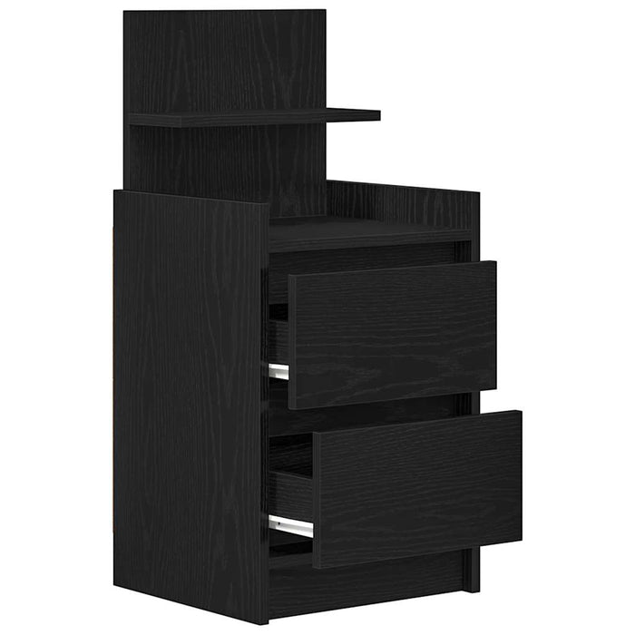 Bedside Cabinet with 2 Drawers Black 38x34x80 cm