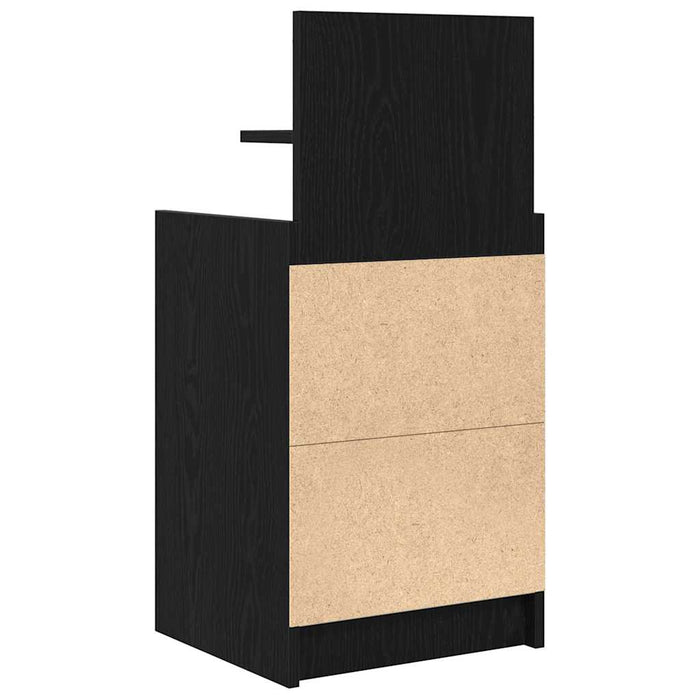 Bedside Cabinet with 2 Drawers Black 38x34x80 cm