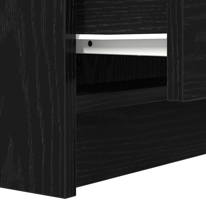 Bedside Cabinet with 2 Drawers Black 38x34x80 cm