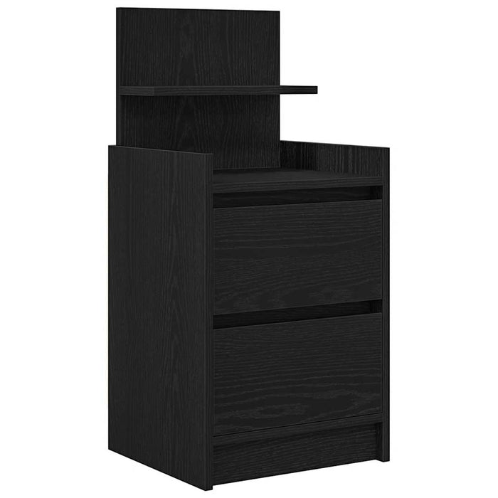 Bedside Cabinets with 2 Drawers 2 pcs Black 38x34x80 cm