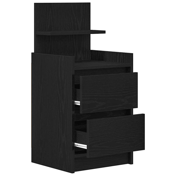 Bedside Cabinets with 2 Drawers 2 pcs Black 38x34x80 cm