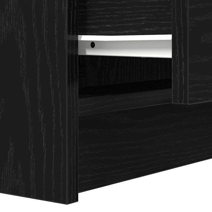 Bedside Cabinets with 2 Drawers 2 pcs Black 38x34x80 cm