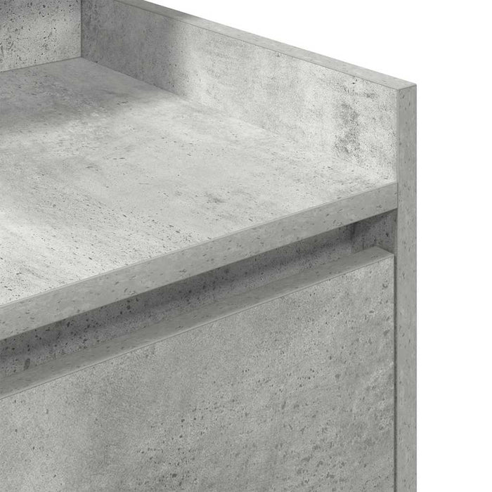 Noptiera cu 2 Sertare Gri Beton 38x34x80 cm