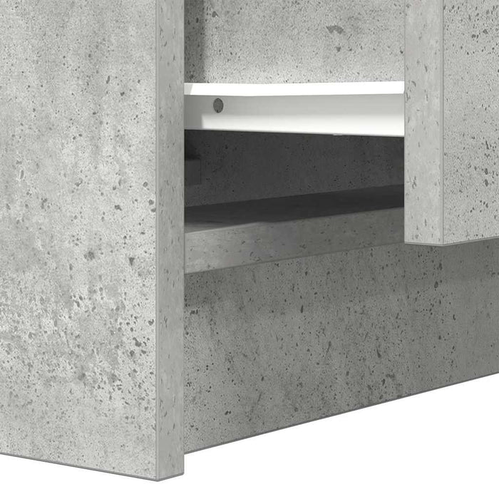 Noptiera cu 2 Sertare Gri Beton 38x34x80 cm