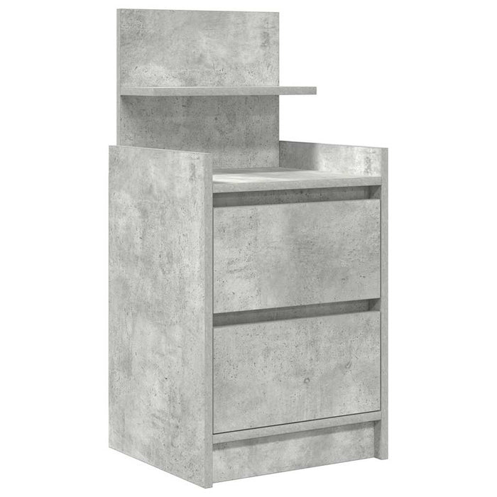 Bedside Cabinets with 2 Drawers 2 pcs Concrete Grey 38x34x80 cm