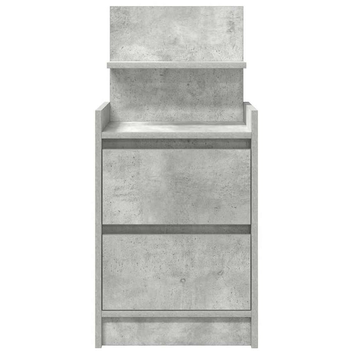 Bedside Cabinets with 2 Drawers 2 pcs Concrete Grey 38x34x80 cm