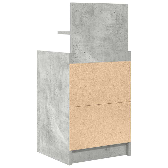 Bedside Cabinets with 2 Drawers 2 pcs Concrete Grey 38x34x80 cm