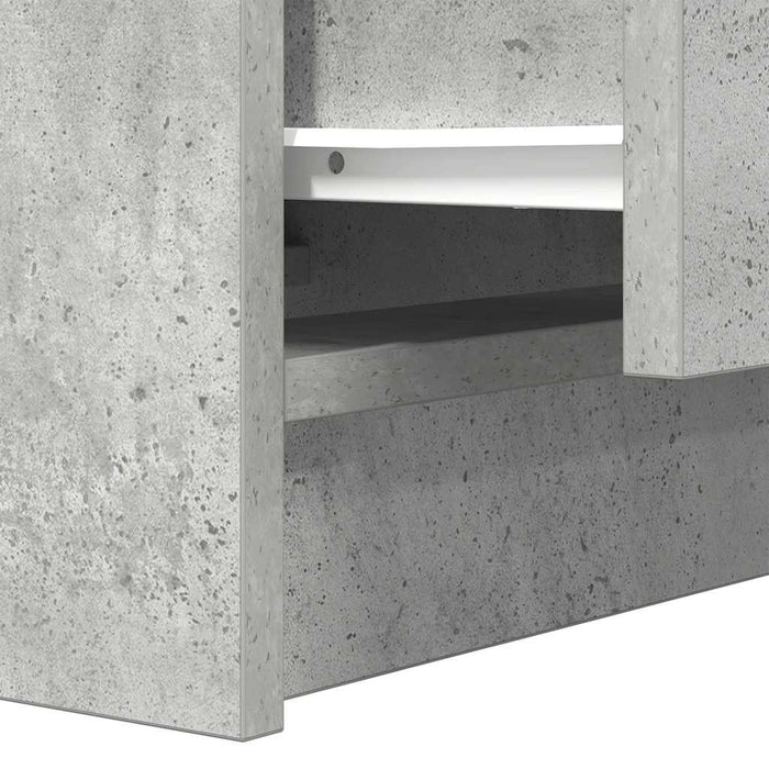 Bedside Cabinets with 2 Drawers 2 pcs Concrete Grey 38x34x80 cm