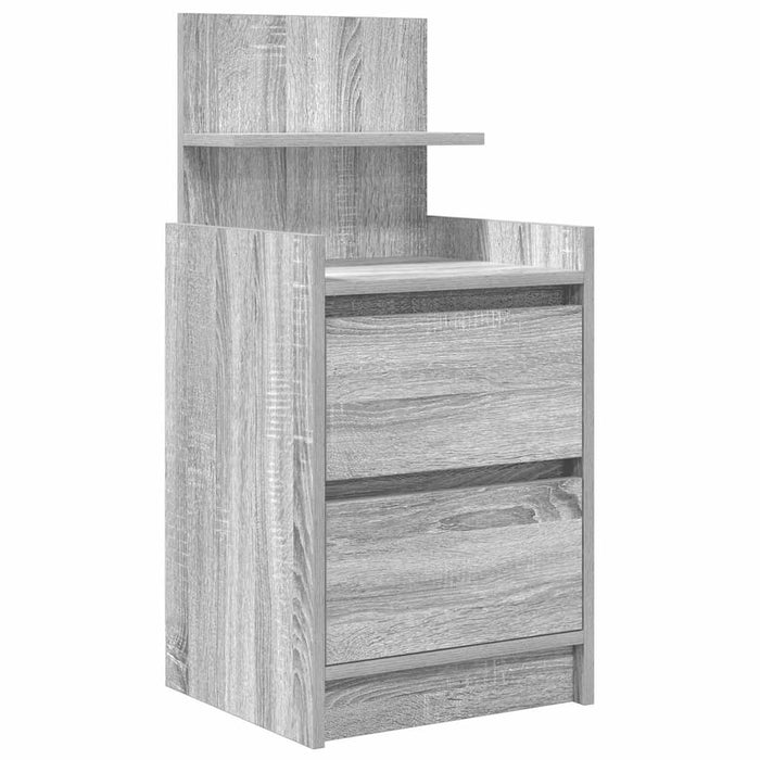 Bedside Cabinet with 2 Drawers Grey Sonoma 38x34x80 cm