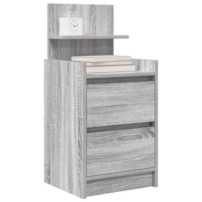 Bedside Cabinet with 2 Drawers Grey Sonoma 38x34x80 cm