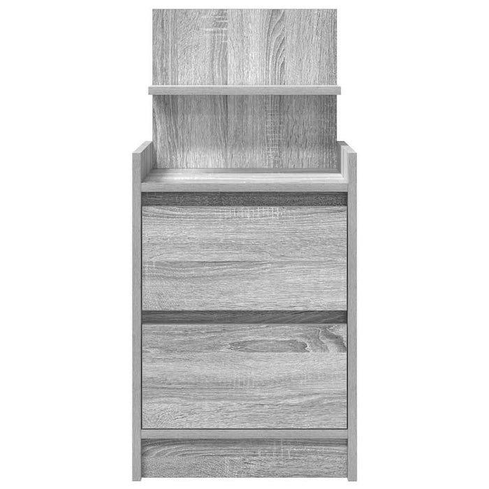 Bedside Cabinet with 2 Drawers Grey Sonoma 38x34x80 cm