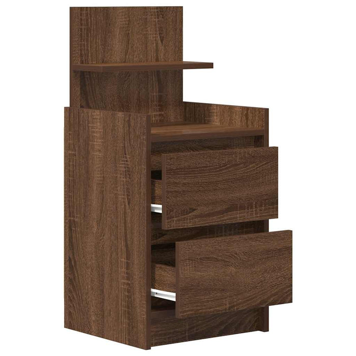 Bedside Cabinets with 2 Drawers 2 pcs Brown Oak 38x34x80 cm