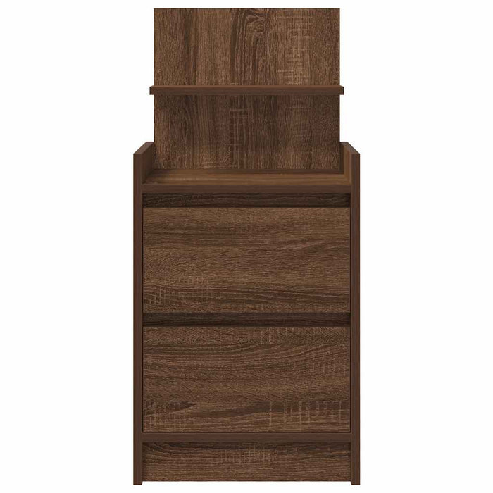 Bedside Cabinets with 2 Drawers 2 pcs Brown Oak 38x34x80 cm