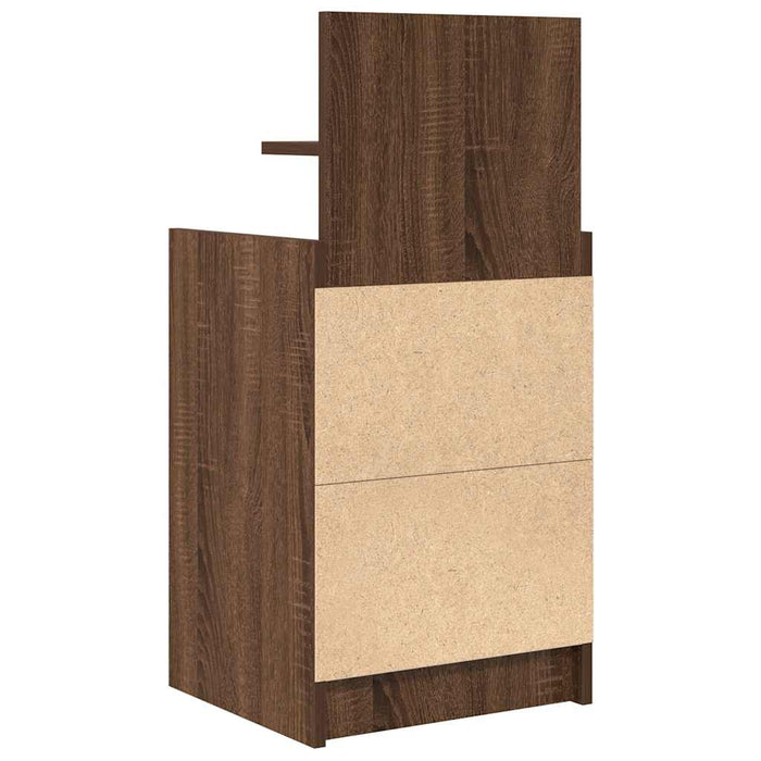 Bedside Cabinets with 2 Drawers 2 pcs Brown Oak 38x34x80 cm