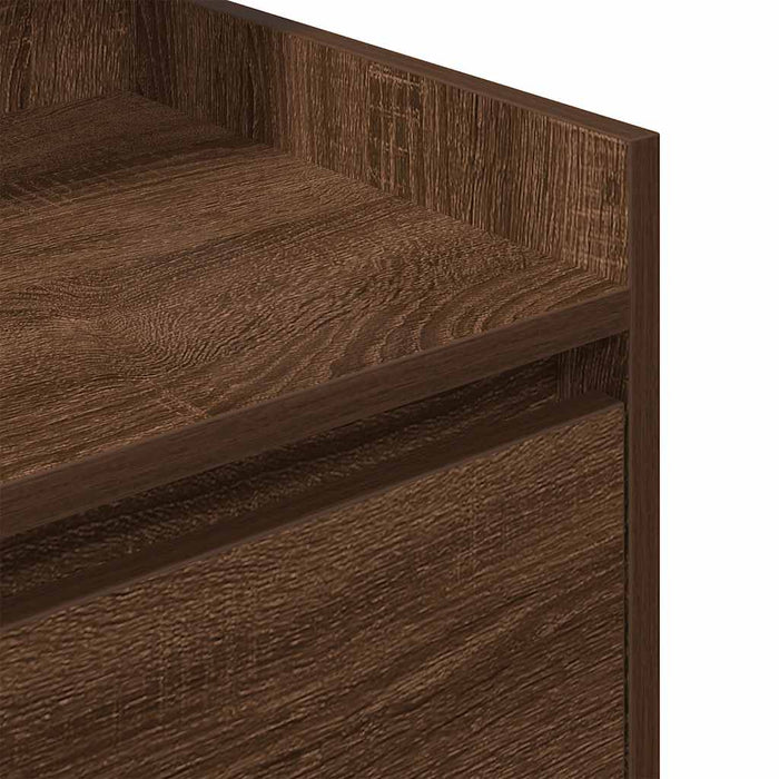 Bedside Cabinets with 2 Drawers 2 pcs Brown Oak 38x34x80 cm