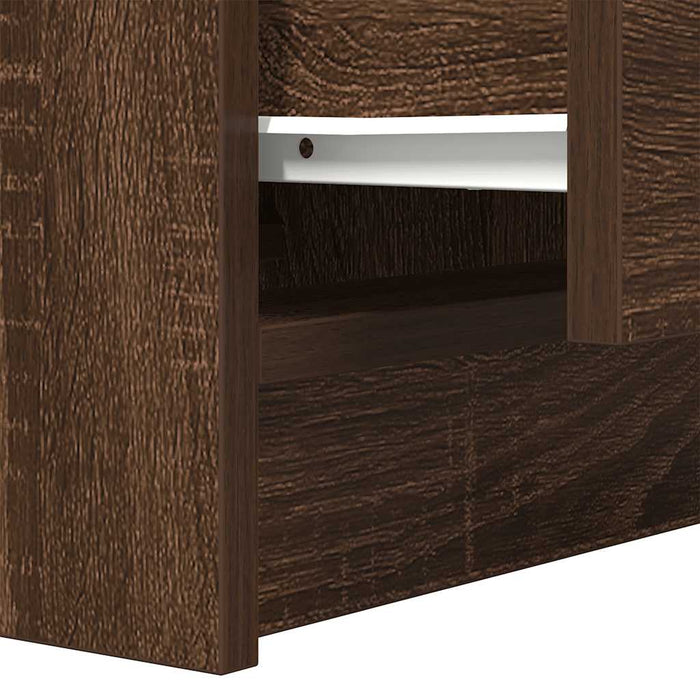 Bedside Cabinets with 2 Drawers 2 pcs Brown Oak 38x34x80 cm