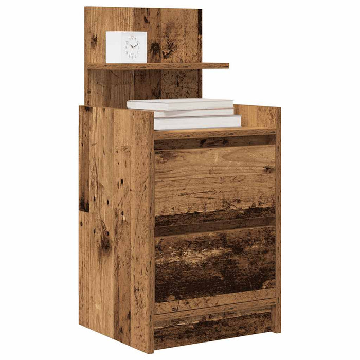 Bedside Cabinets with 2 Drawers 2 pcs Old Wood 38x34x80 cm