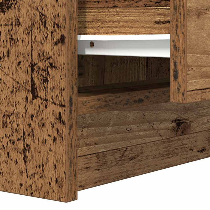 Bedside Cabinets with 2 Drawers 2 pcs Old Wood 38x34x80 cm