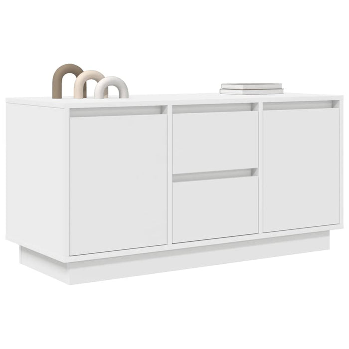 TV Cabinet with LED Lights White 100x41x50 cm