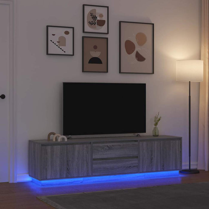 TV Cabinet with LED Lights Old Wood 100x41x50 cm