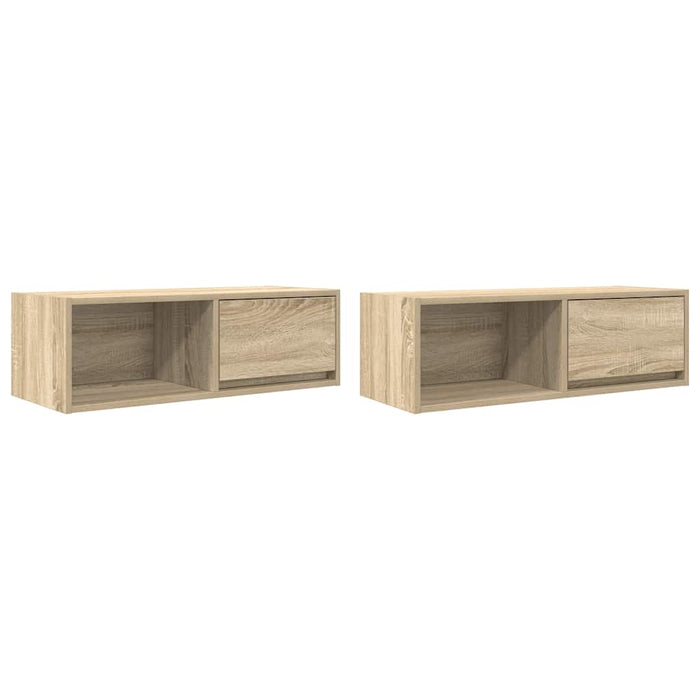 Тумбы под телевизор 2 шт. Sonoma Oak 80x31x25,5 см Инженерная древесина