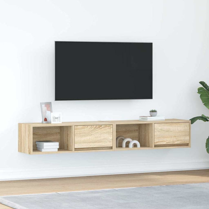 Тумбы под телевизор 2 шт. Sonoma Oak 80x31x25,5 см Инженерная древесина