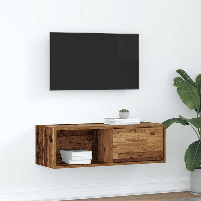 TV Cabinet Old Wood 80x31x25.5 cm Engineered Wood