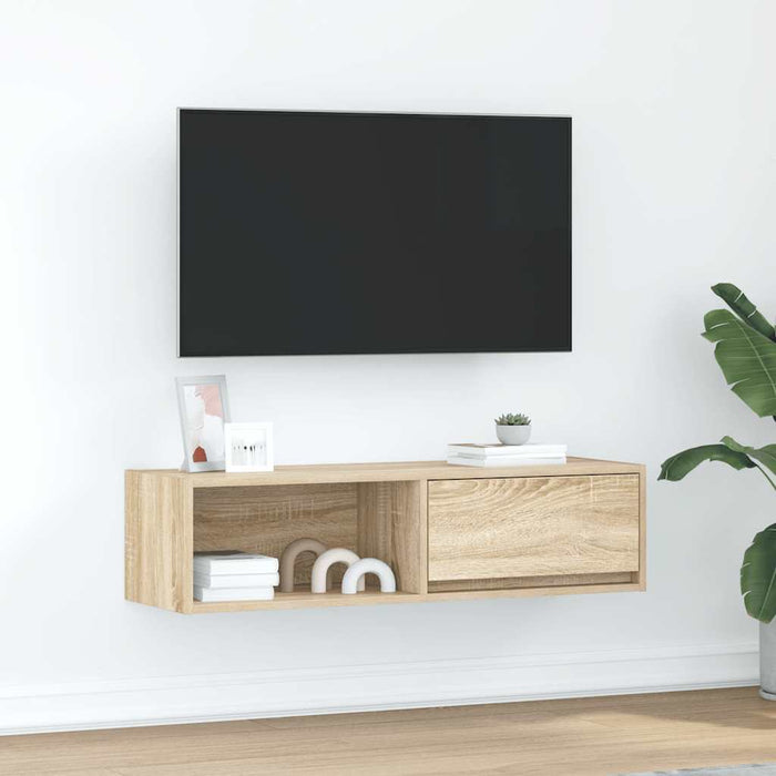 Тумба под телевизор Sonoma Oak 100x31x25,5 см Инженерная древесина