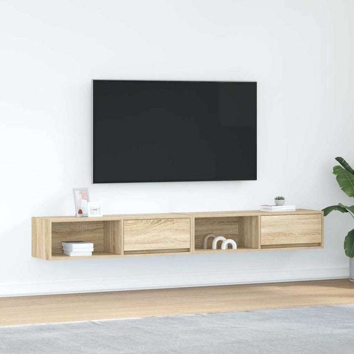 Тумбы под телевизор 2 шт. Sonoma Oak 100x31x25,5 см Инженерная древесина