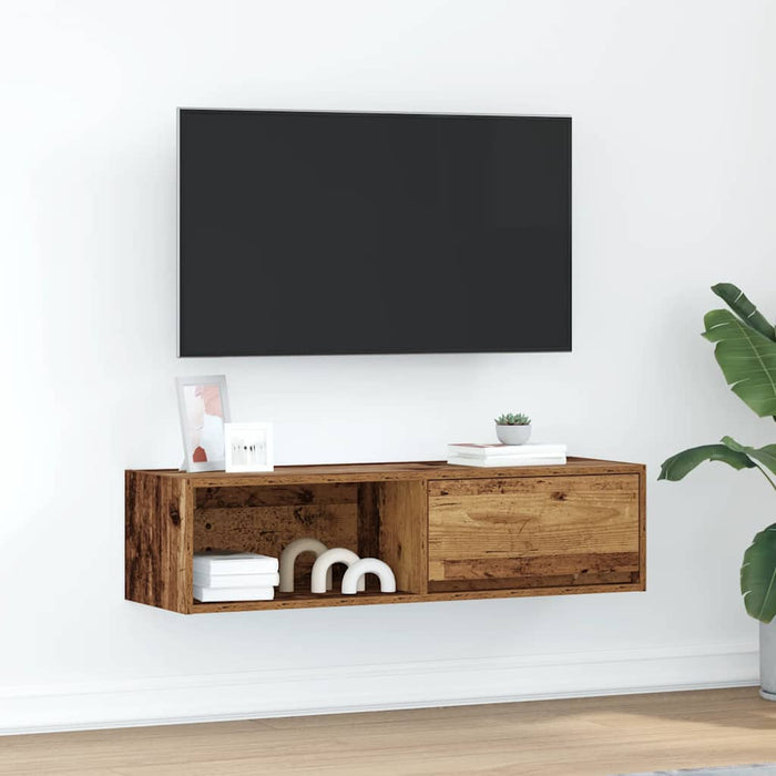 TV Cabinet Old Wood 100x31x25.5 cm Engineered Wood