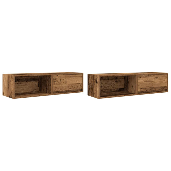 TV Cabinets 2 pcs Old Wood 100x31x25.5 cm Engineered Wood