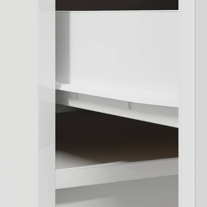 Highboard White 37.5x35x180 cm Engineered Wood