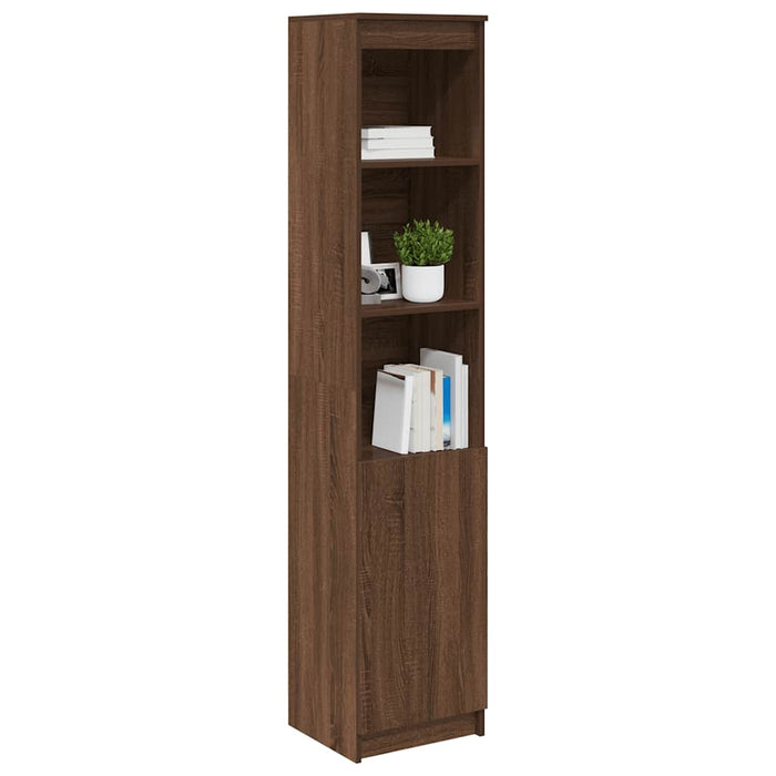 Highboard Brown Oak 37.5x35x180 cm Engineered Wood