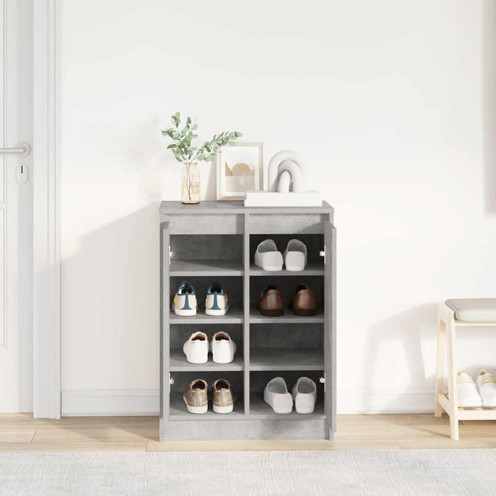 Shoe Cabinet Concrete Grey 57x34x76 cm Engineered Wood