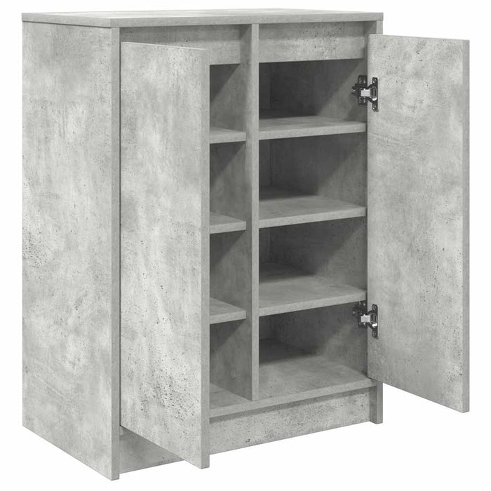 Shoe Cabinet Concrete Grey 57x34x76 cm Engineered Wood