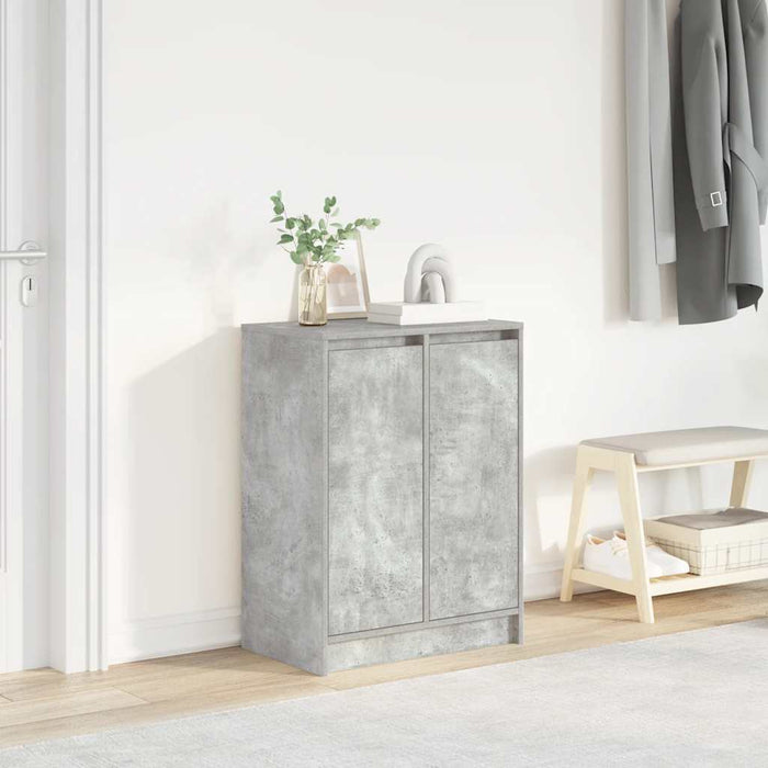 Shoe Cabinet Concrete Grey 57x34x76 cm Engineered Wood