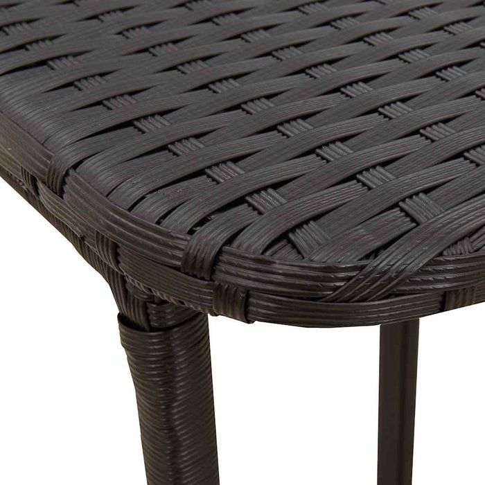 Folding Garden Table Black 90x51x75 cm Poly Rattan