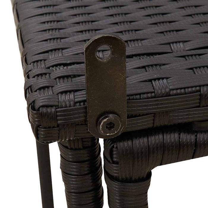 Folding Garden Table Black 90x51x75 cm Poly Rattan