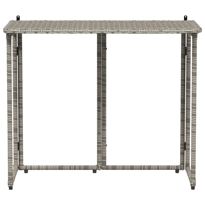 Folding Garden Table Grey 90x51x75 cm Poly Rattan