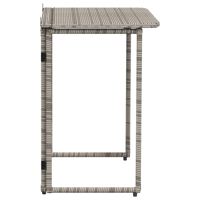 Folding Garden Table Grey 90x51x75 cm Poly Rattan