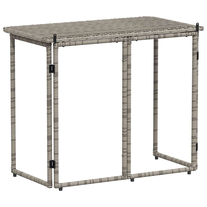 Folding Garden Table Grey 90x51x75 cm Poly Rattan