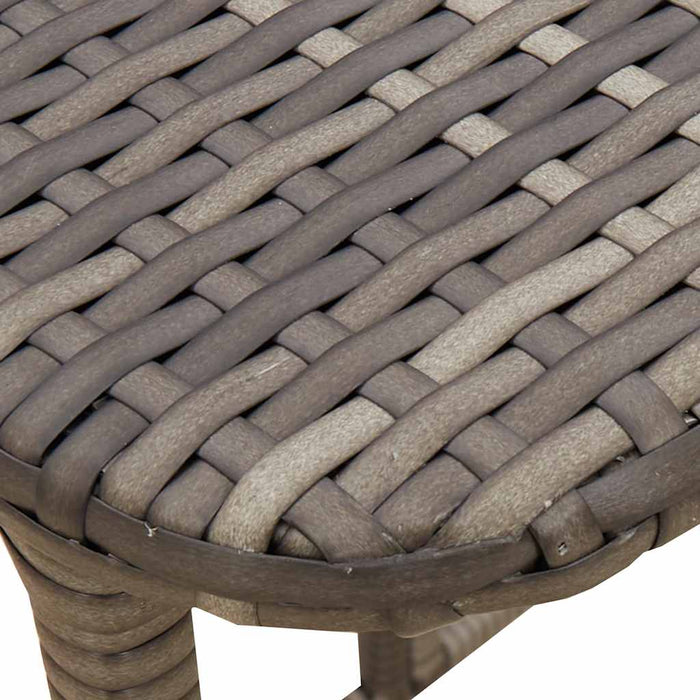 Folding Garden Table Grey 90x51x75 cm Poly Rattan