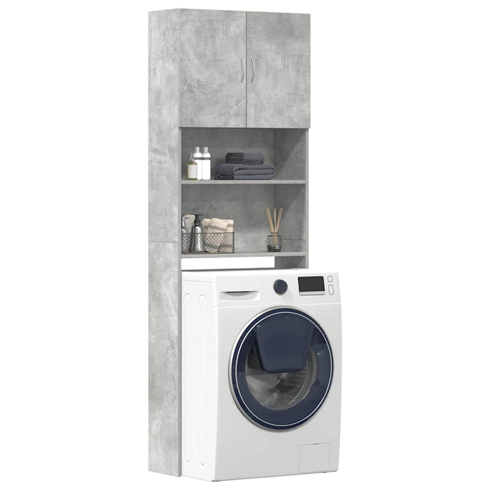 Washing Machine Cabinet Concrete Grey 64x24x190 cm Engineered Wood