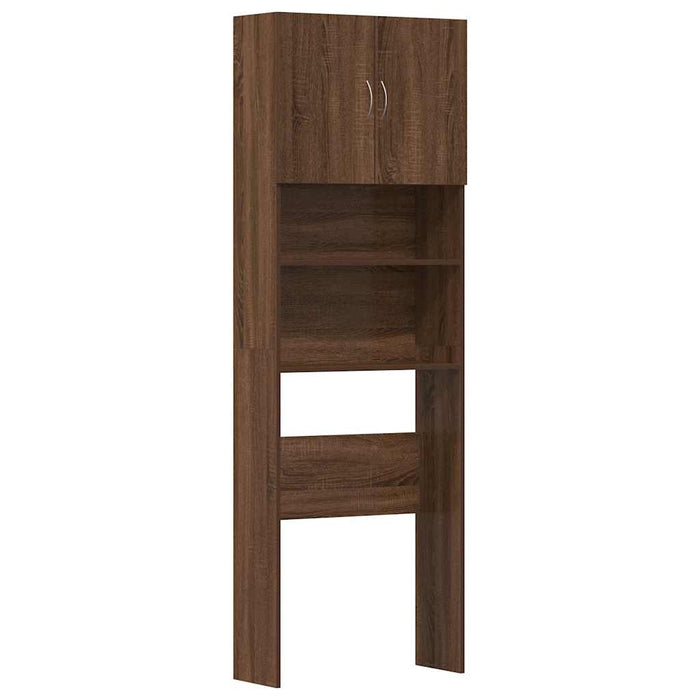 Washing Machine Cabinet Brown Oak 64x24x190 cm Engineered Wood