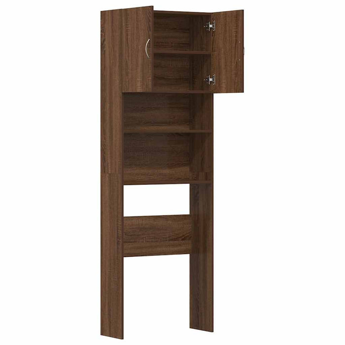 Washing Machine Cabinet Brown Oak 64x24x190 cm Engineered Wood