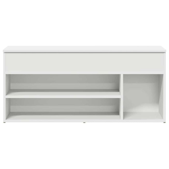 Shoe Bench White 102x30.5x45 cm Engineered Wood