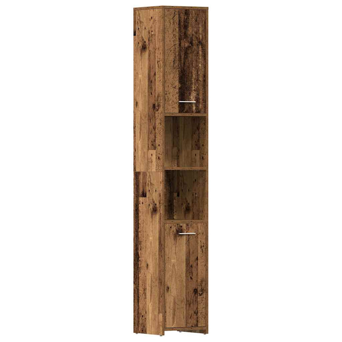 Bathroom Cabinet Old Wood 30x30x183.5 cm Engineered Wood