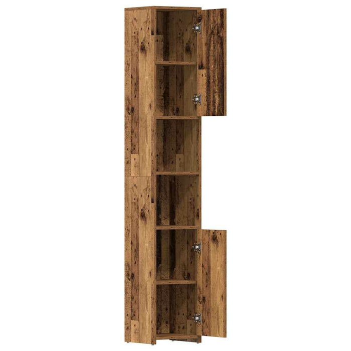 Bathroom Cabinet Old Wood 30x30x183.5 cm Engineered Wood