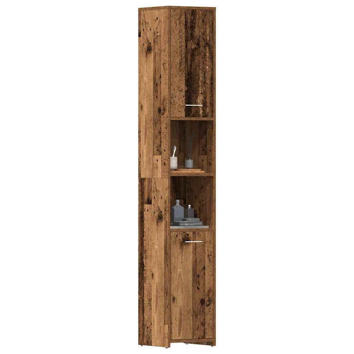 Bathroom Cabinet Old Wood 30x30x183.5 cm Engineered Wood