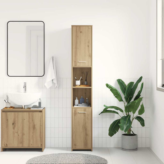 Bathroom Cabinet Artisan Oak 30x30x183.5 cm Engineered Wood